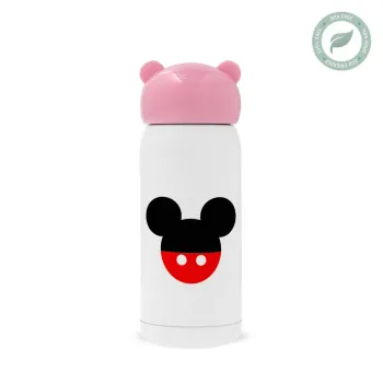 Mickey head, Pink stainless steel thermal flask, 320ml