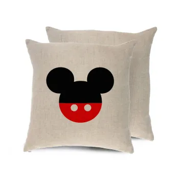 Mickey head, Μαξιλάρι καναπέ ΛΙΝΟ 40x40cm περιέχεται το  γέμισμα