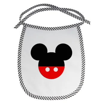 Mickey head, Σαλιάρα μωρού αλέκιαστη με κορδόνι Μαύρη