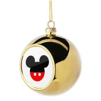 Mickey head, Golden Christmas tree ball ornament 8cm