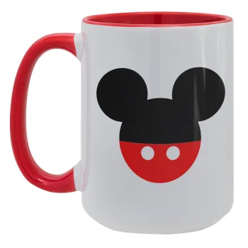Mickey head, Κούπα Mega 15oz, κεραμική Κόκκινη, 450ml