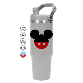 Mickey head, ΓΚΡΙ χρώματος Θερμός Ανοξείδωτο 890ml (30oz) με χερούλι