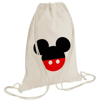 Mickey head, Backpack bag GYMBAG natural (28x40cm)