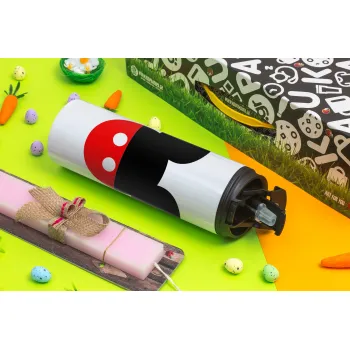 Mickey head, Easter candle,Travel Tumbler 2 Lids, with metal straw & cleaning brush & aromatic flat candle (30cm) (PINK)