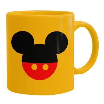 Mickey head, Κούπα, κεραμική κίτρινη, 330ml