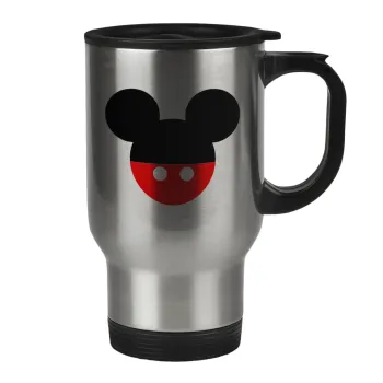 Mickey head, Κούπα ταξιδιού ανοξείδωτη με καπάκι, διπλού τοιχώματος (θερμό) 450ml