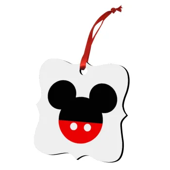 Mickey head, Christmas ornament polygon wooden 7.5cm