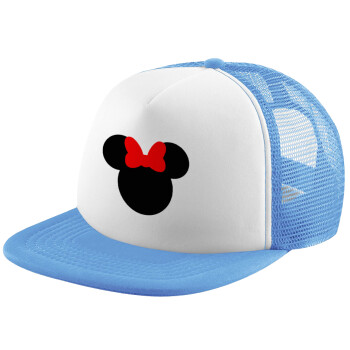 Minnie head, Καπέλο Soft Trucker με Δίχτυ Γαλάζιο/Λευκό