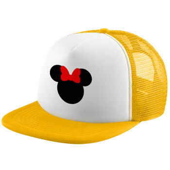 Minnie head, Καπέλο Ενηλίκων Soft Trucker με Δίχτυ Κίτρινο/White (POLYESTER, ΕΝΗΛΙΚΩΝ, UNISEX, ONE SIZE)