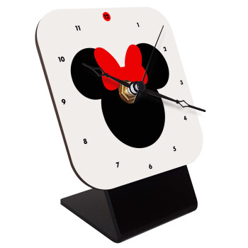 Minnie head, Quartz Wooden table clock with hands (10cm)