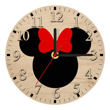Minnie head, Ρολόι τοίχου ξύλινο plywood (20cm)