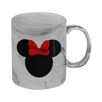 Minnie head, Κούπα κεραμική, marble style (μάρμαρο), 330ml