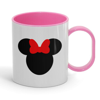 Minnie head, Κούπα (πλαστική) (BPA-FREE) Polymer Ροζ για παιδιά, 330ml