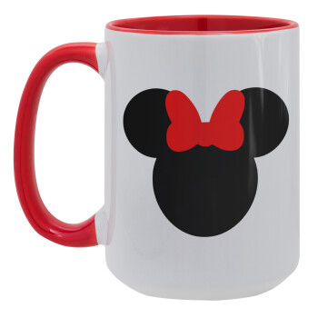 Minnie head, Κούπα Mega 15oz, κεραμική Κόκκινη, 450ml