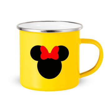 Minnie head, Yellow Enamel Metallic Cup 360ml