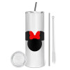 Tumbler stainless steel 600ml, with metal straw & cleaning brush