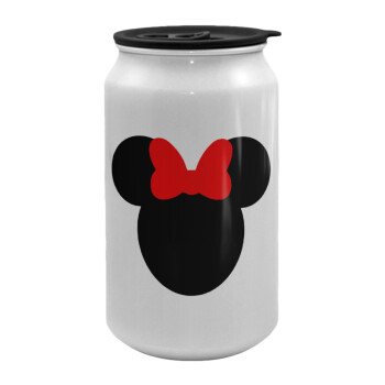 Minnie head, Κούπα ταξιδιού μεταλλική με καπάκι (tin-can) 500ml