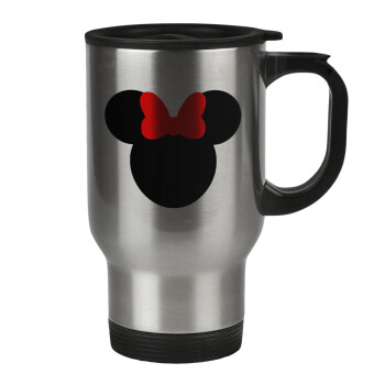 Minnie head, Stainless steel travel mug with lid, double wall 450ml