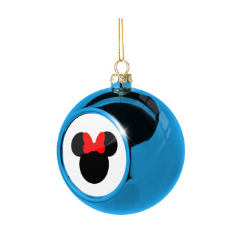 Minnie head, Χριστουγεννιάτικη μπάλα δένδρου Μπλε 8cm