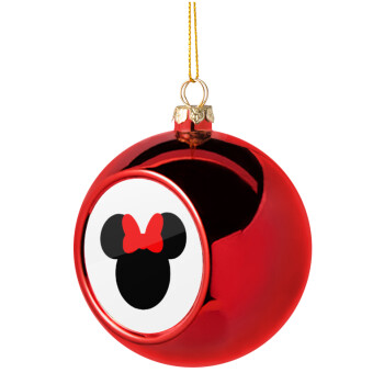 Minnie head, Χριστουγεννιάτικη μπάλα δένδρου Κόκκινη 8cm