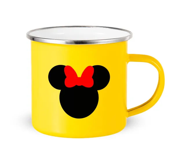 Minnie head — Yellow Enamel Metallic Cup 360ml