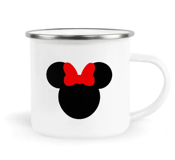 Minnie head — Metallic enamel cup white 360ml