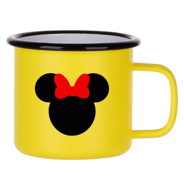 Minnie head — Κούπα Μεταλλική εμαγιέ ΜΑΤ Κίτρινη 360ml