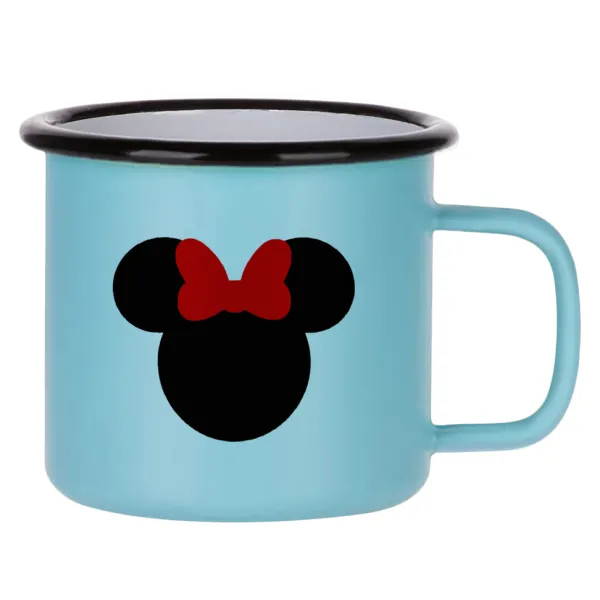 Minnie head — Κούπα Μεταλλική εμαγιέ ΜΑΤ σιέλ 360ml