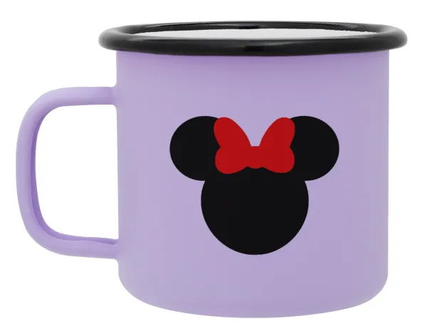 Minnie head — Metal enamel mug, matte light pastel purple, 360ml