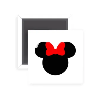Minnie head, Μαγνητάκι ψυγείου τετράγωνο διάστασης 5x5cm