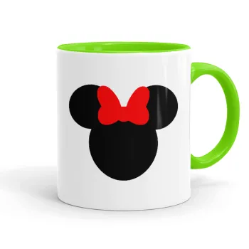 Minnie head, Mug colored light green, ceramic, 330ml