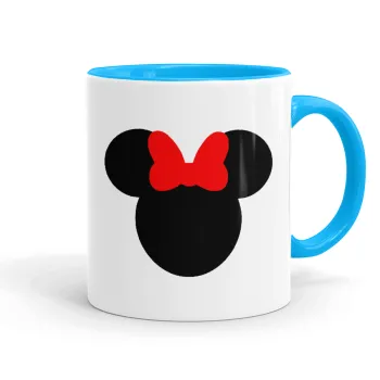 Minnie head, Mug colored light blue, ceramic, 330ml