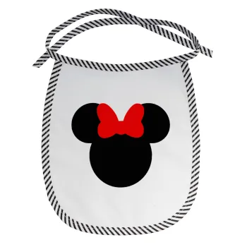Minnie head, Σαλιάρα μωρού αλέκιαστη με κορδόνι Μαύρη