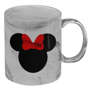 Minnie head, Mug ceramic marble style, 330ml