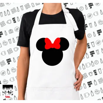 Minnie head, Ποδιά μακριά Σεφ ολόσωμη με τσέπες white (ΕΝΗΛΙΚΩΝ)