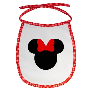 Minnie head, Σαλιάρα μωρού αλέκιαστη με κορδόνι Κόκκινη