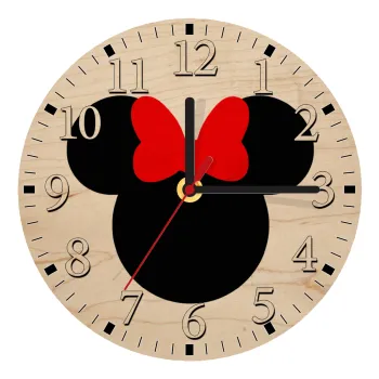 Minnie head, Ρολόι τοίχου ξύλινο plywood (20cm)