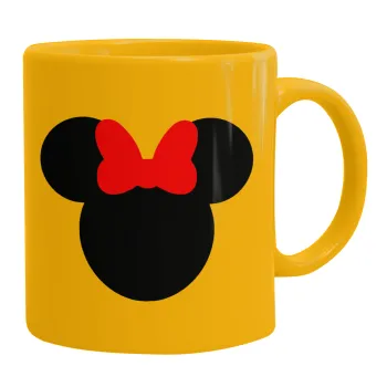 Minnie head, Κούπα, κεραμική κίτρινη, 330ml