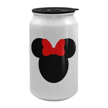 Minnie head, Κούπα ταξιδιού μεταλλική με καπάκι (tin-can) 500ml