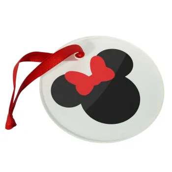 Minnie head, Christmas ornament glass 9cm