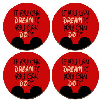 If you can dream it, you can do it, ΣΕΤ x4 Σουβέρ ξύλινα στρογγυλά plywood (9cm)