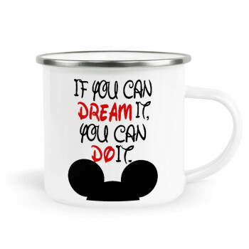 If you can dream it, you can do it, Κούπα Μεταλλική εμαγιέ λευκη 360ml