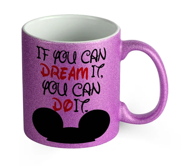 If you can dream it — Κούπα Μωβ Glitter που γυαλίζει, κεραμική, 330ml