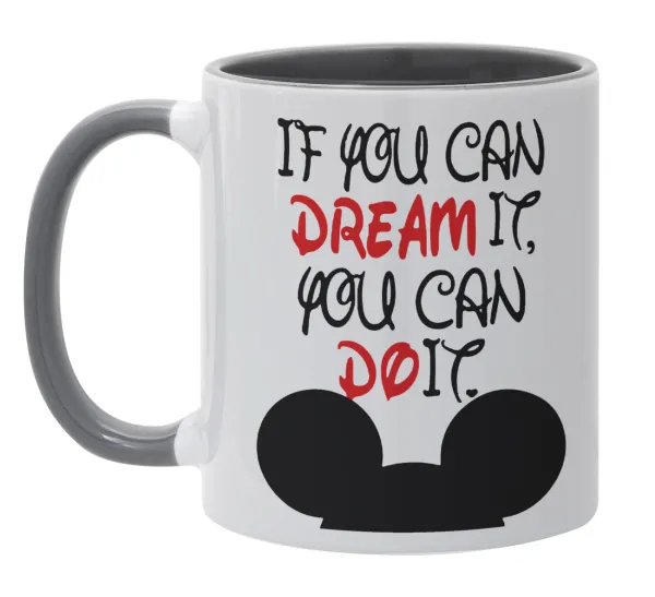 If you can dream it — Κούπα χρωματιστή γκρι, κεραμική, 330ml