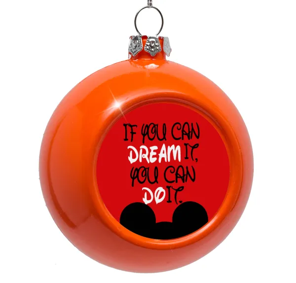 If you can dream it — Orange Christmas tree ornament bauble 8cm