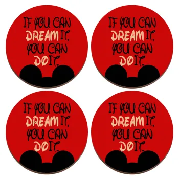 If you can dream it, you can do it, ΣΕΤ x4 Σουβέρ ξύλινα στρογγυλά plywood (9cm)