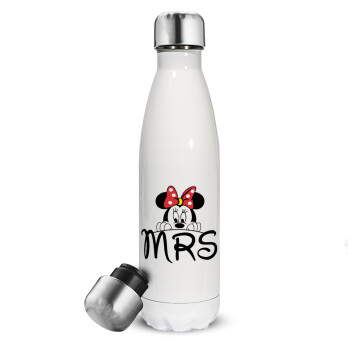 Minnie Mrs, Metal mug thermos White (Stainless steel), double wall, 500ml