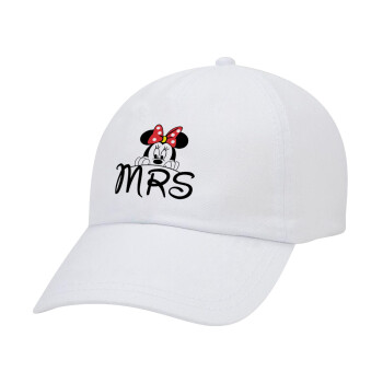 Minnie Mrs, Καπέλο Baseball Λευκό (5-φύλλο, unisex)