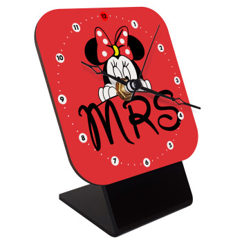 Minnie Mrs, Επιτραπέζιο ρολόι ξύλινο με δείκτες (10cm)