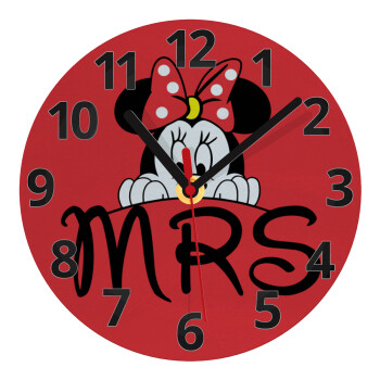 Minnie Mrs, Ρολόι τοίχου γυάλινο (20cm)